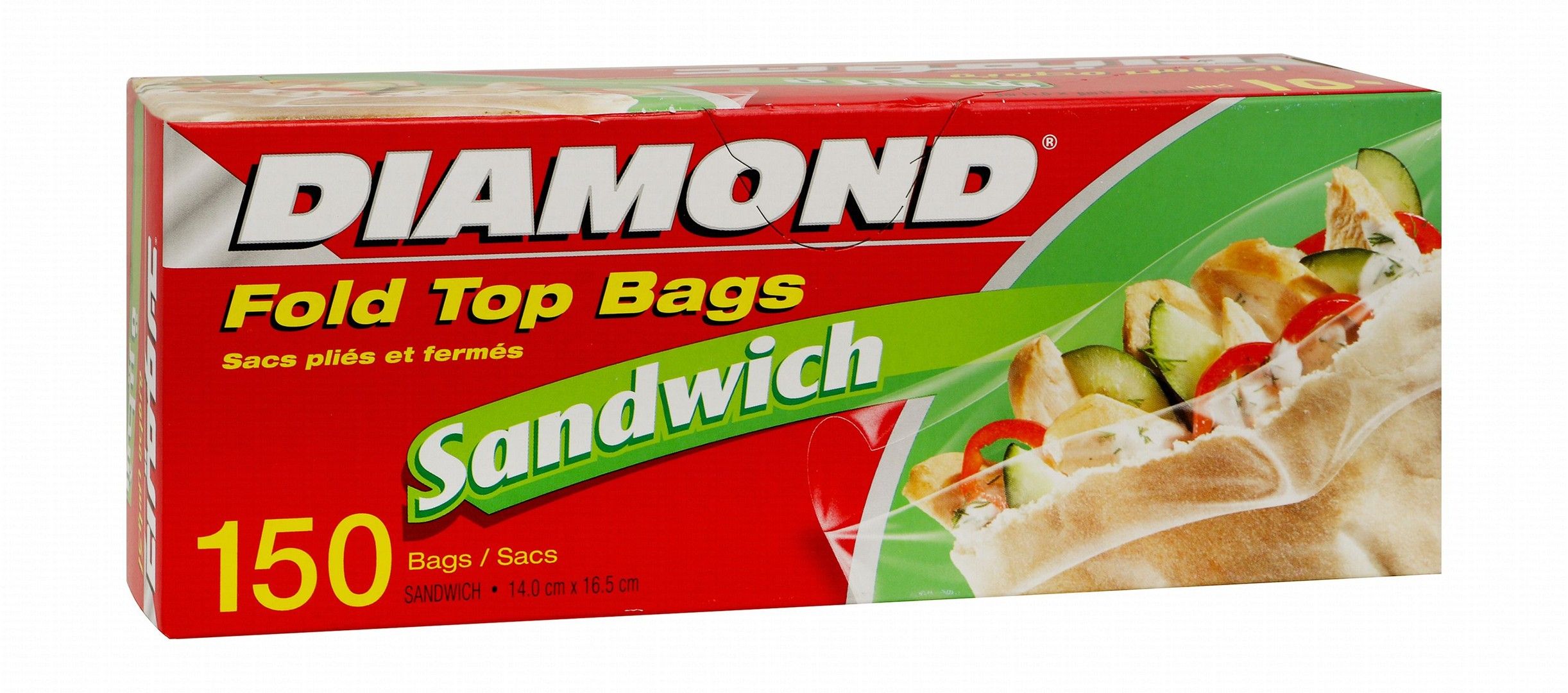 Diamond Fold Top Sandwich Bags 150 Bags