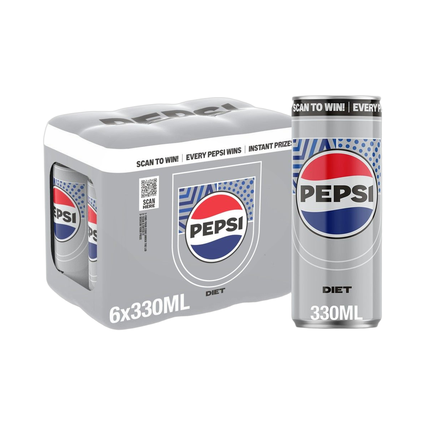Pepsi Cola Diet Cans, 6x330ml