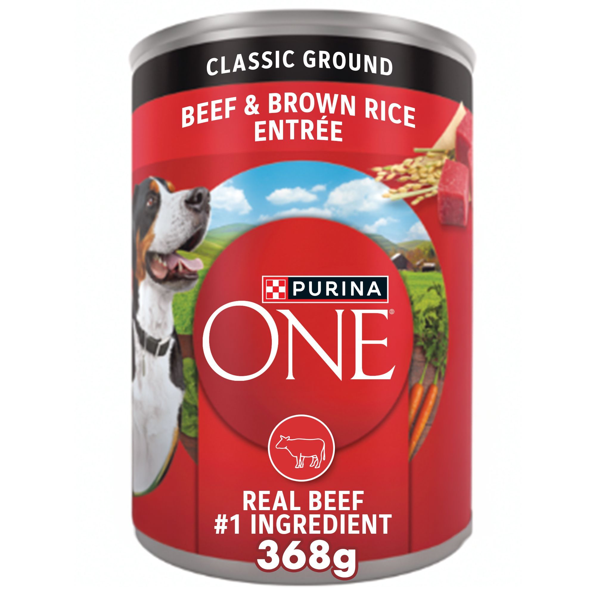 Purina One Classic Wet Dog Food in Ground Beef & Brown Rice, 368g