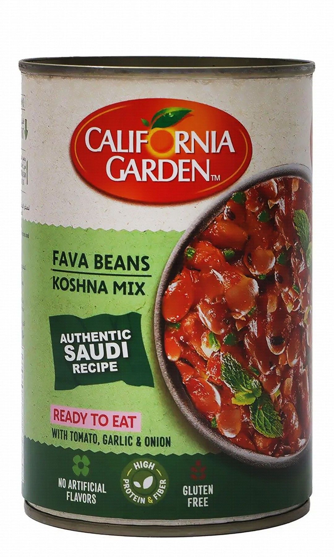 California Garden Low Fat Saudi Koshna Recipe Fava Beans with Tomato, Garlic & Onion, 450g