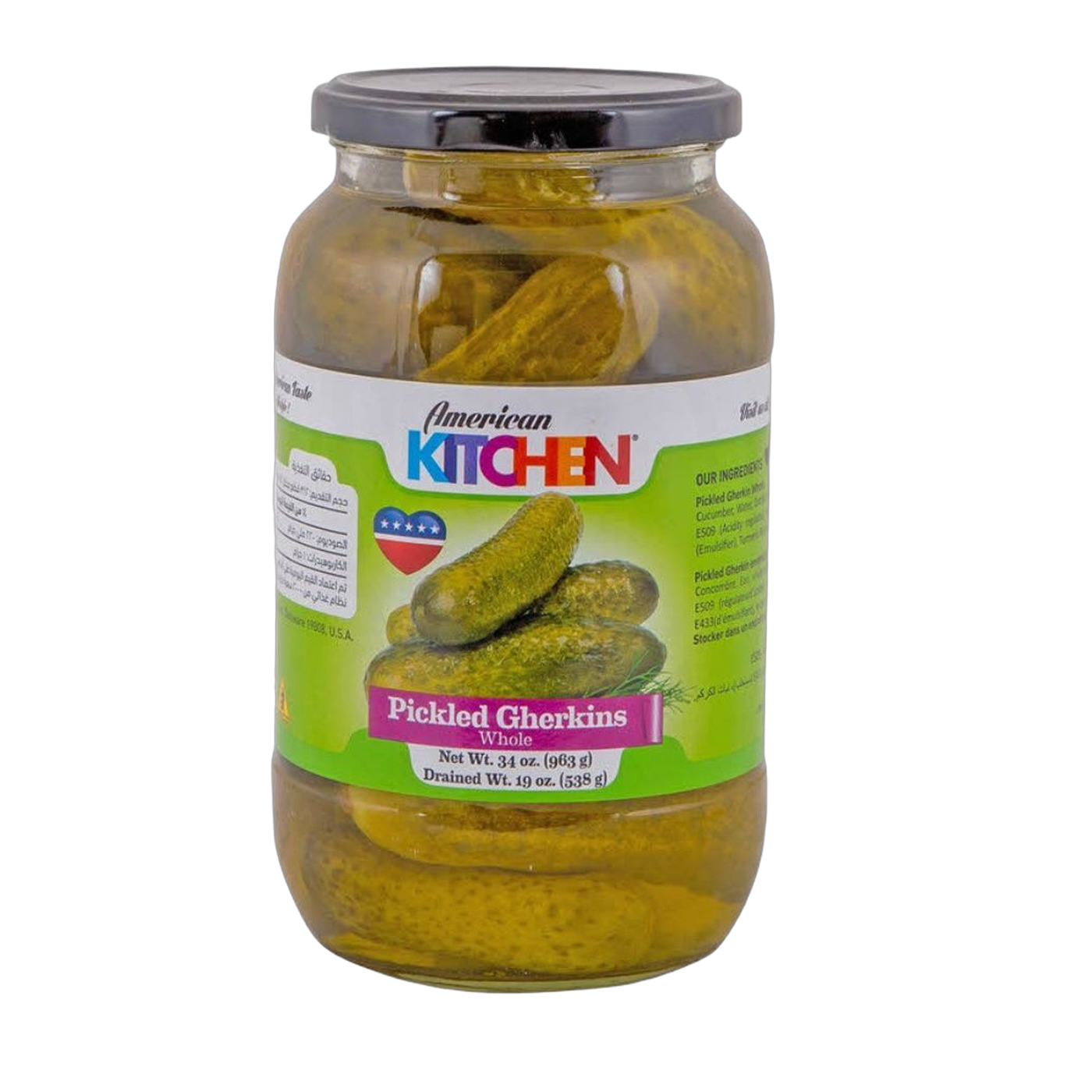 American Kitchen Whole Gherkins Dill 34 Oz