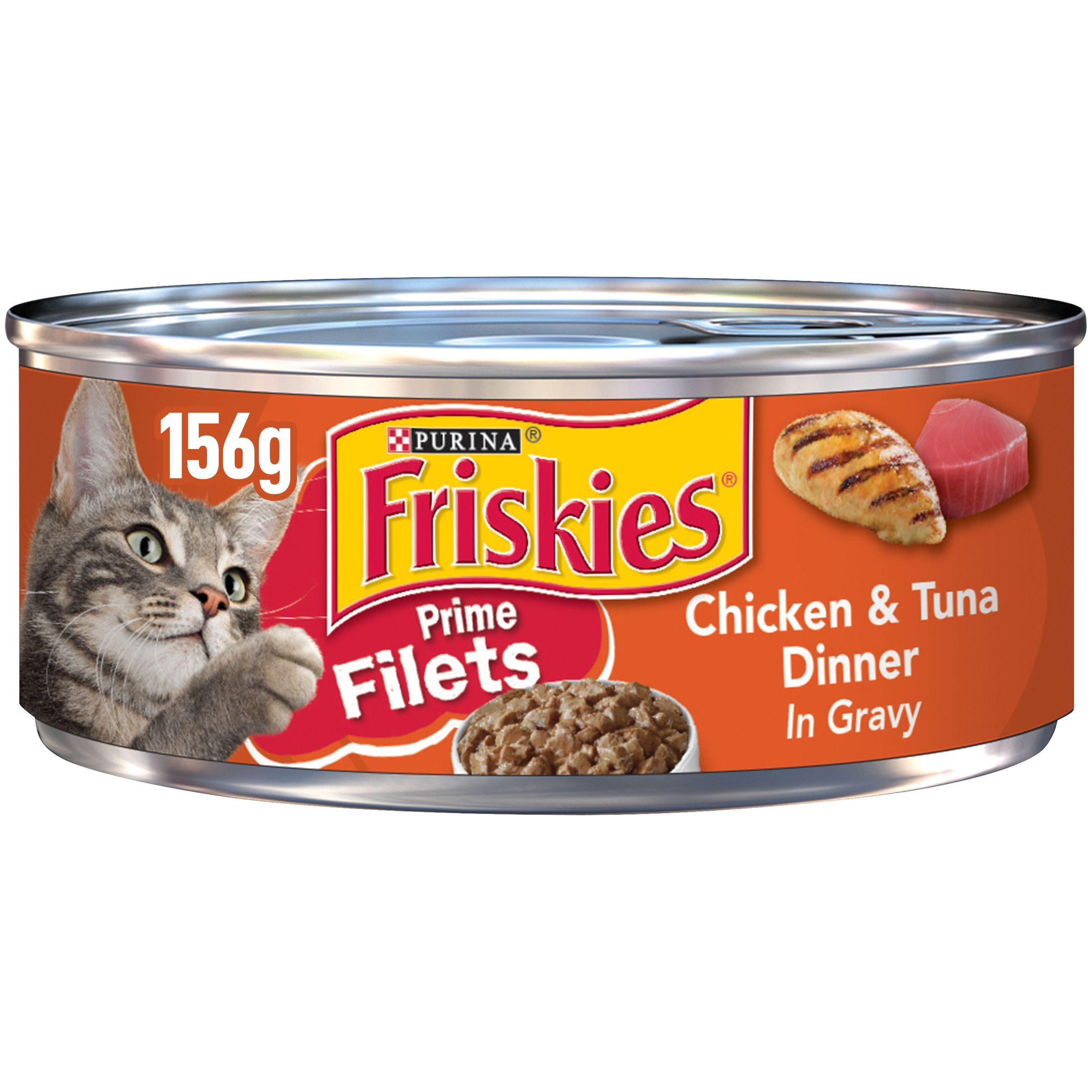 Purina Friskies Prime Filets in Chicken & Tuna in Gravy Cat Food, 155g