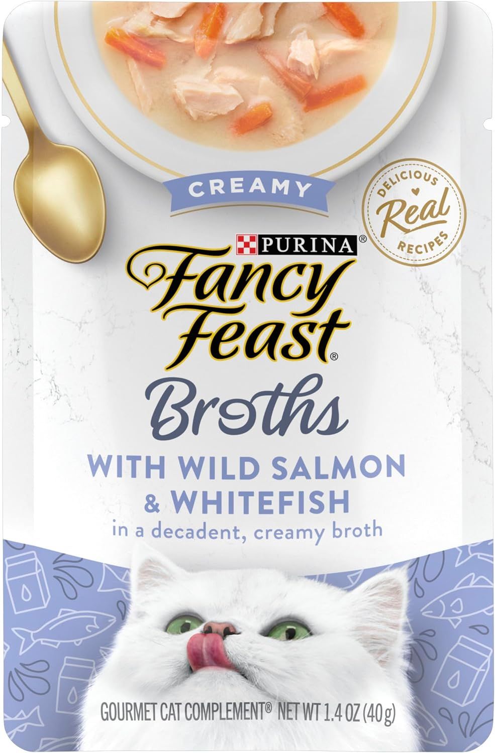 Purina Fancy Feast Broths Creamy with Wild Salmon & Whitefish, 40g