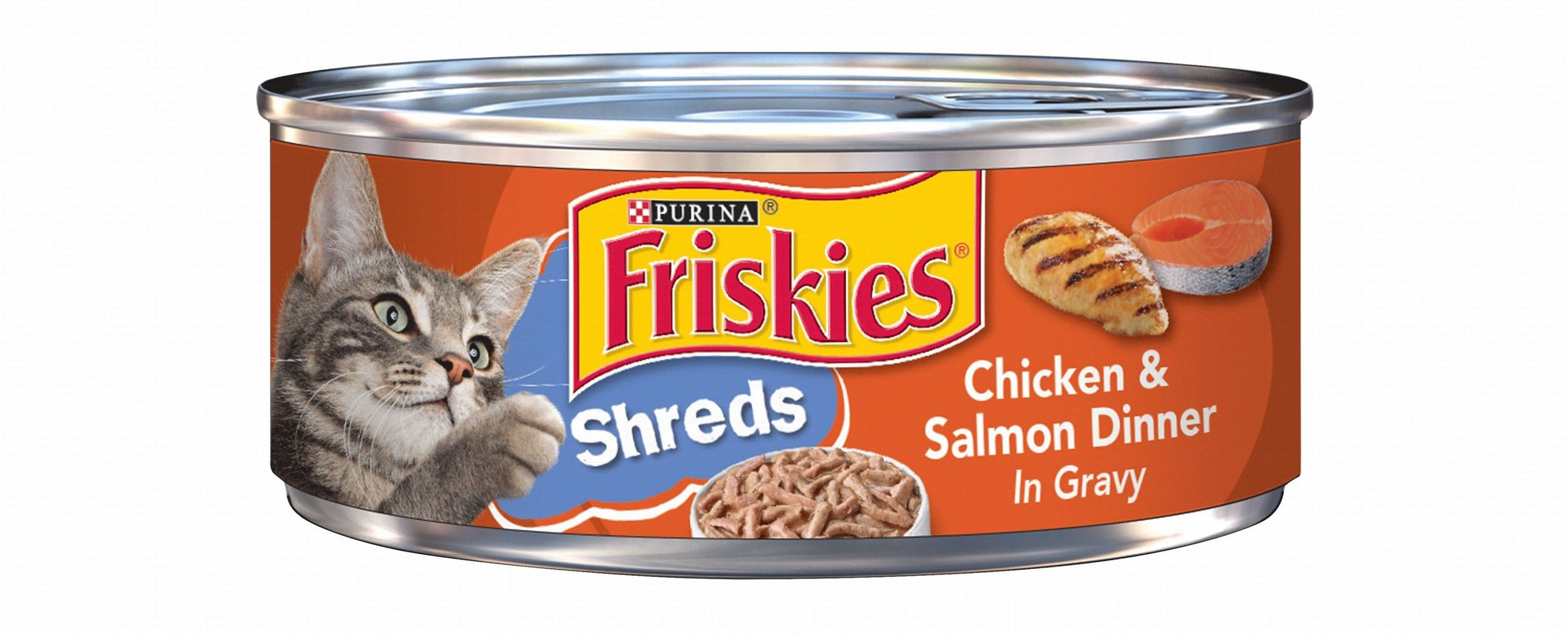Purina Friskies Wet Cat Food Shreds with Chicken & Salmon in Gravy, 156g