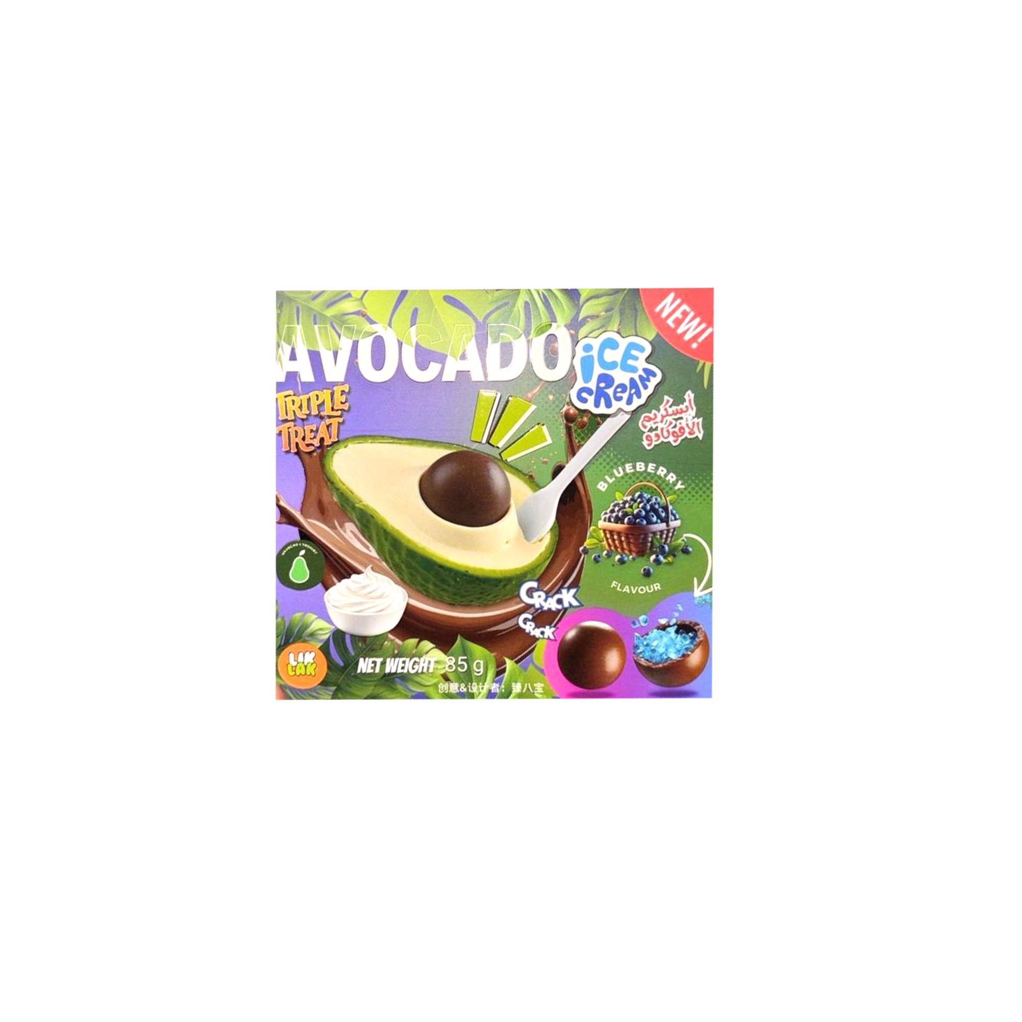 Triple Treat Blueberry Flavor Avocado Ice Cream, 85ml