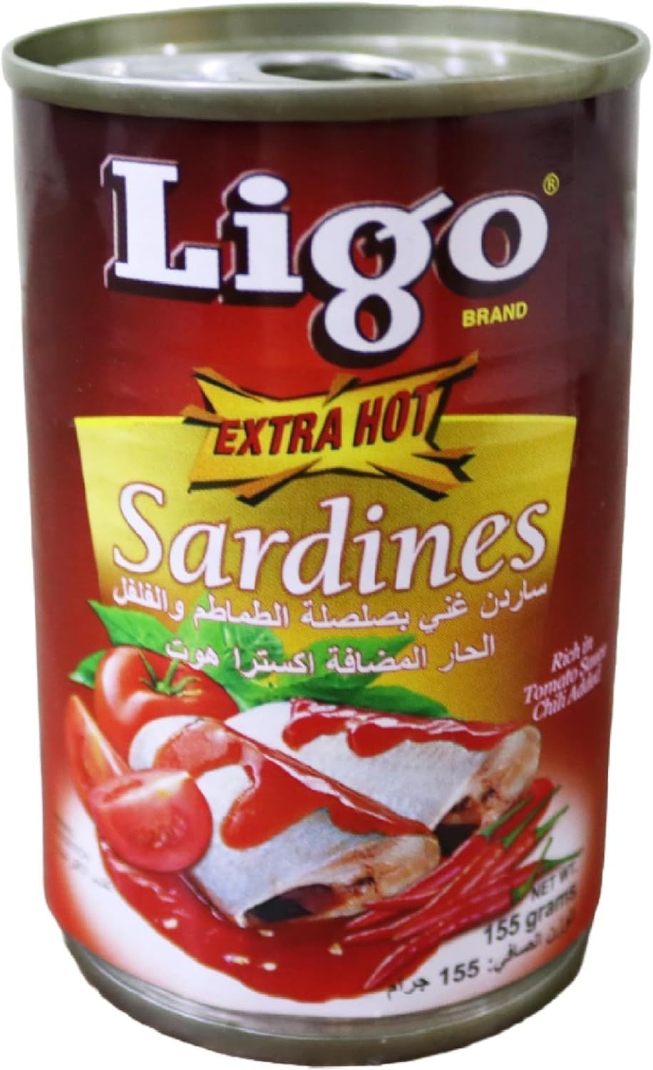 Ligo Extra Hot Sardines In Tomato Sauce, 155g