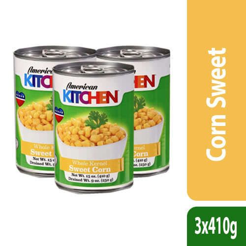 American Kitchen Whole Kernel Corn, 3x410g