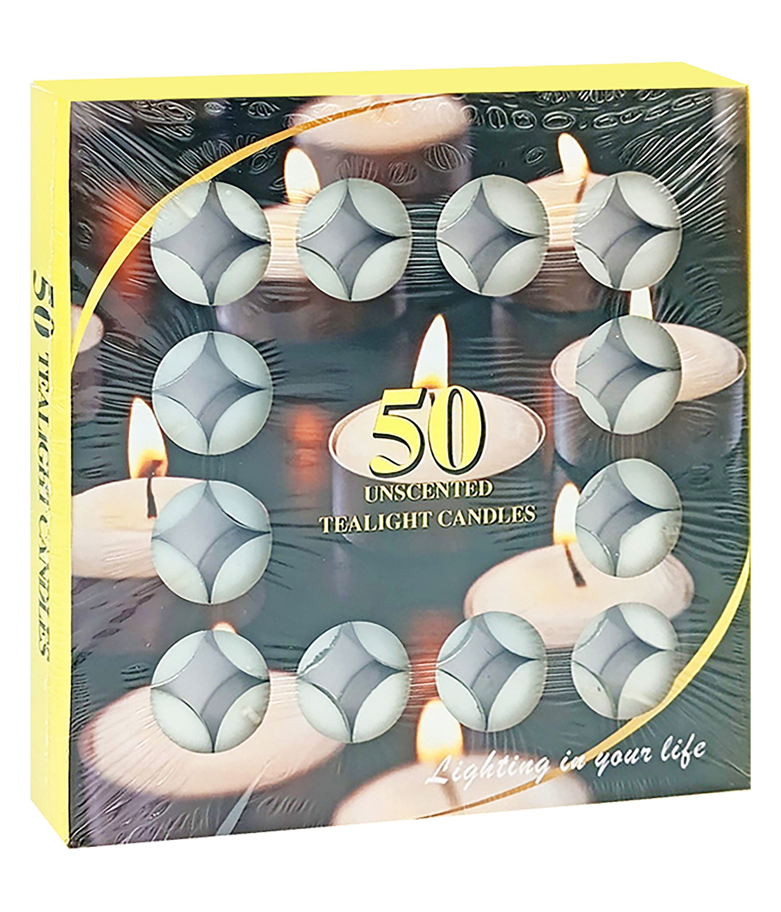 Unscented Tealight Candles, 50 Pieces