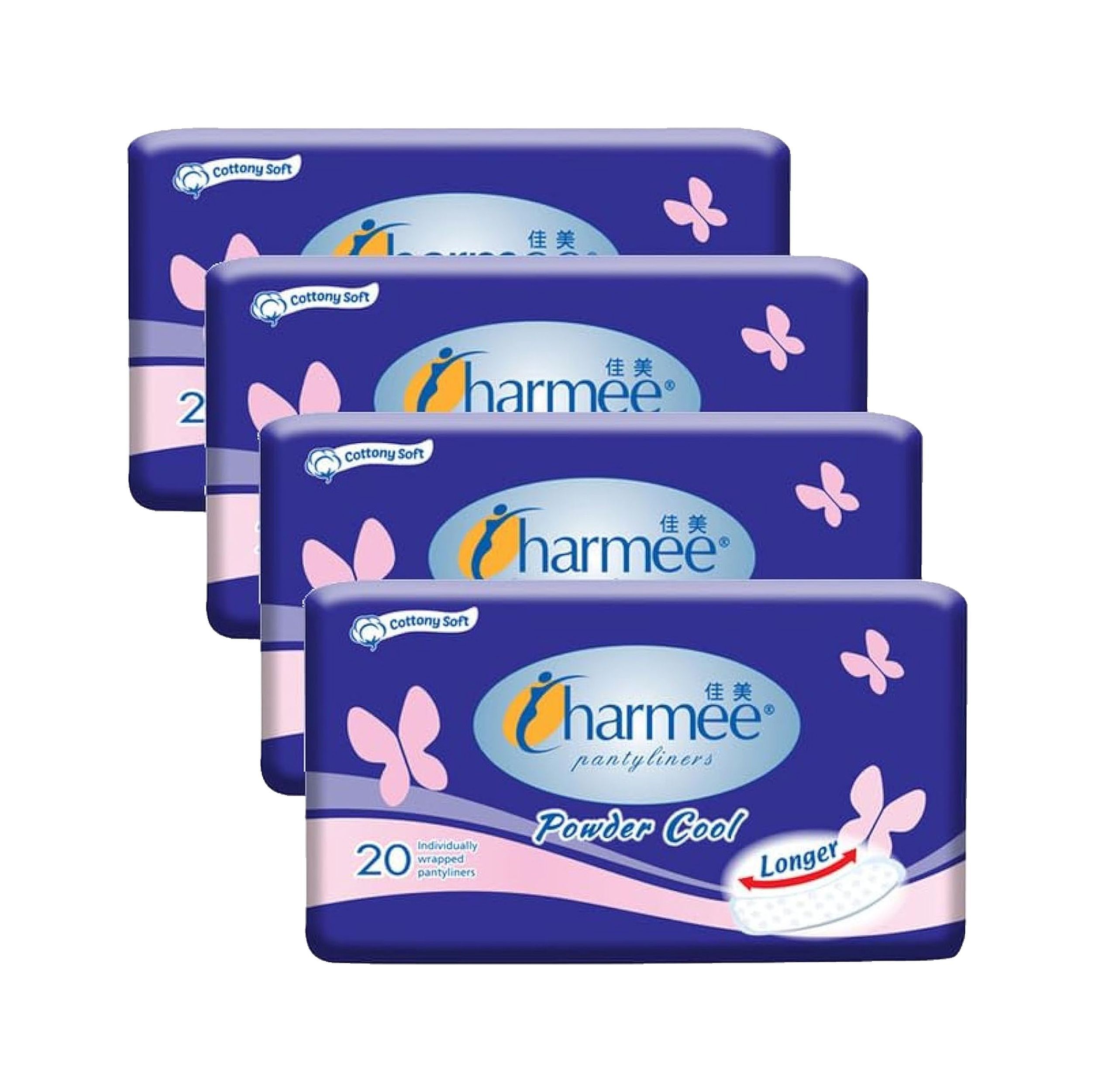 Charmee Powder Cool Pantyliner, 4x20 Pieces