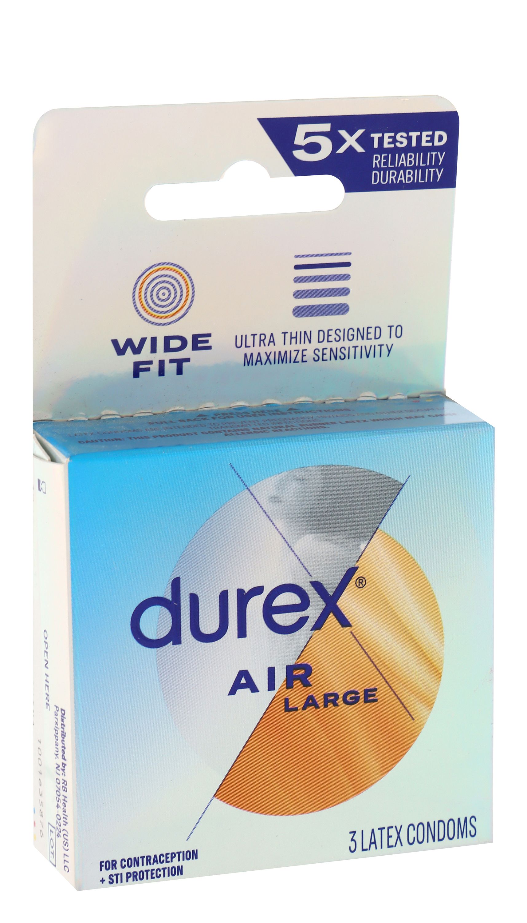 Durex Air Large Ultra-Thin Condoms, 3 Pieces