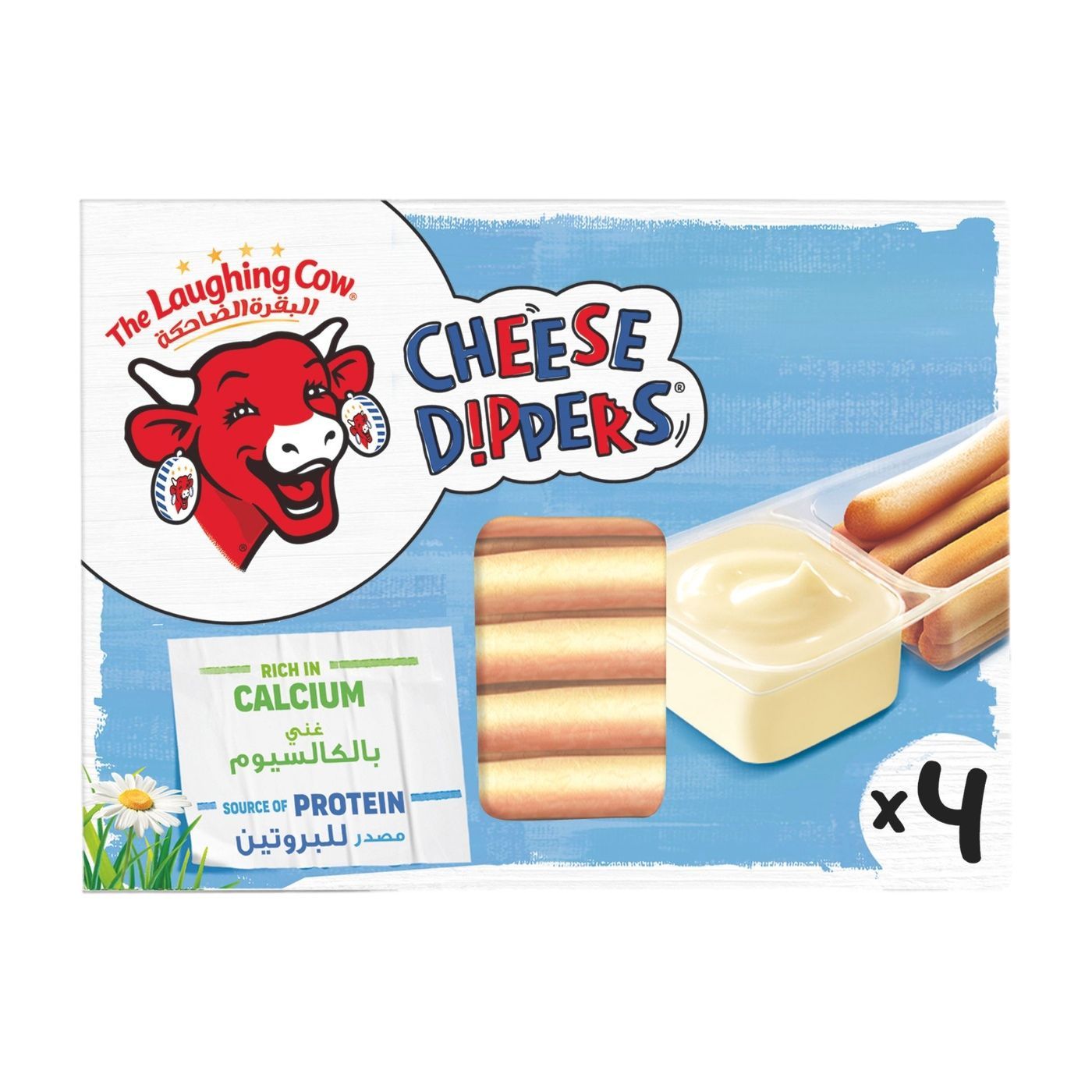 La Vache Qui Rit Dip & Crunch Cheese & Breadstick Snack, 4 Pieces, 140g