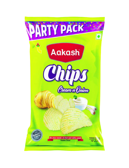 Aakash Cream & Onion Chips, 2x130g