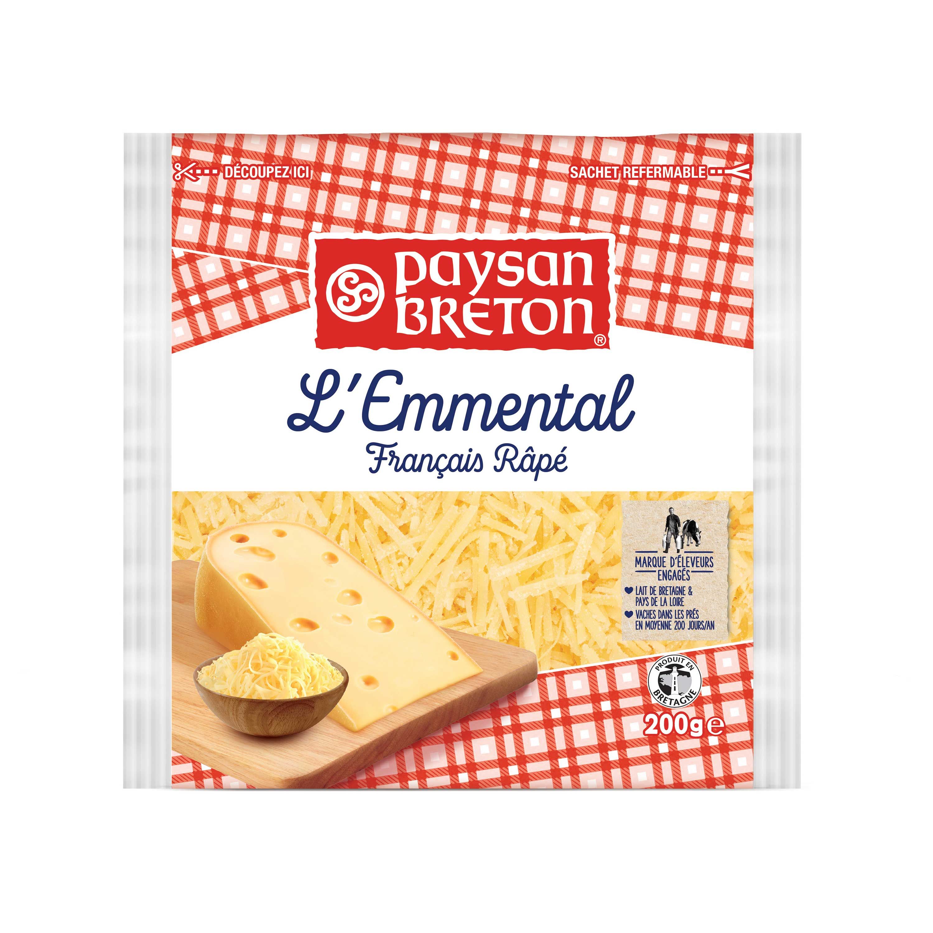 Paysan Breton French Emmental Shredded Cheese, 200g