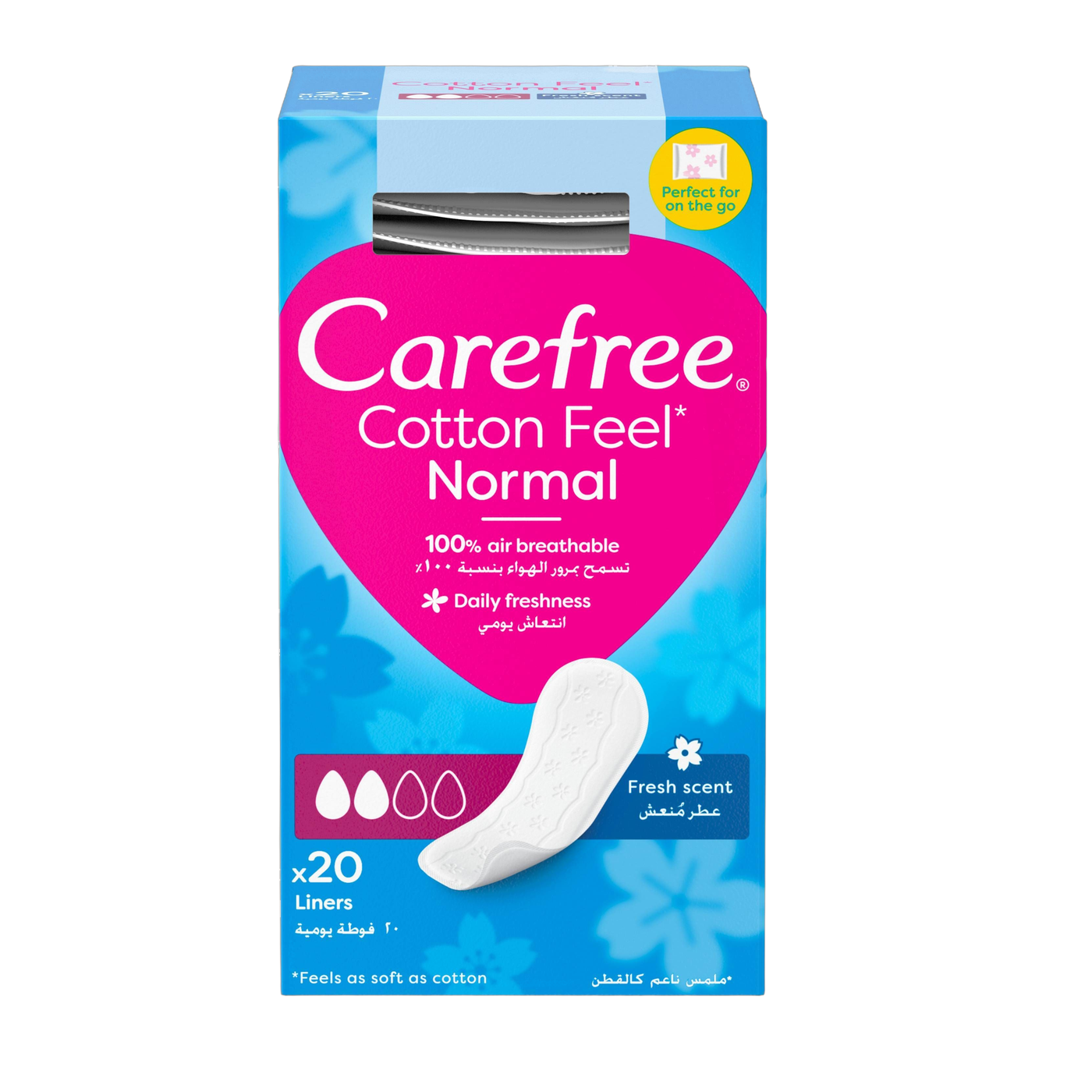 Carefree Normal with Cotton Extract Panty Liners, 20 Count