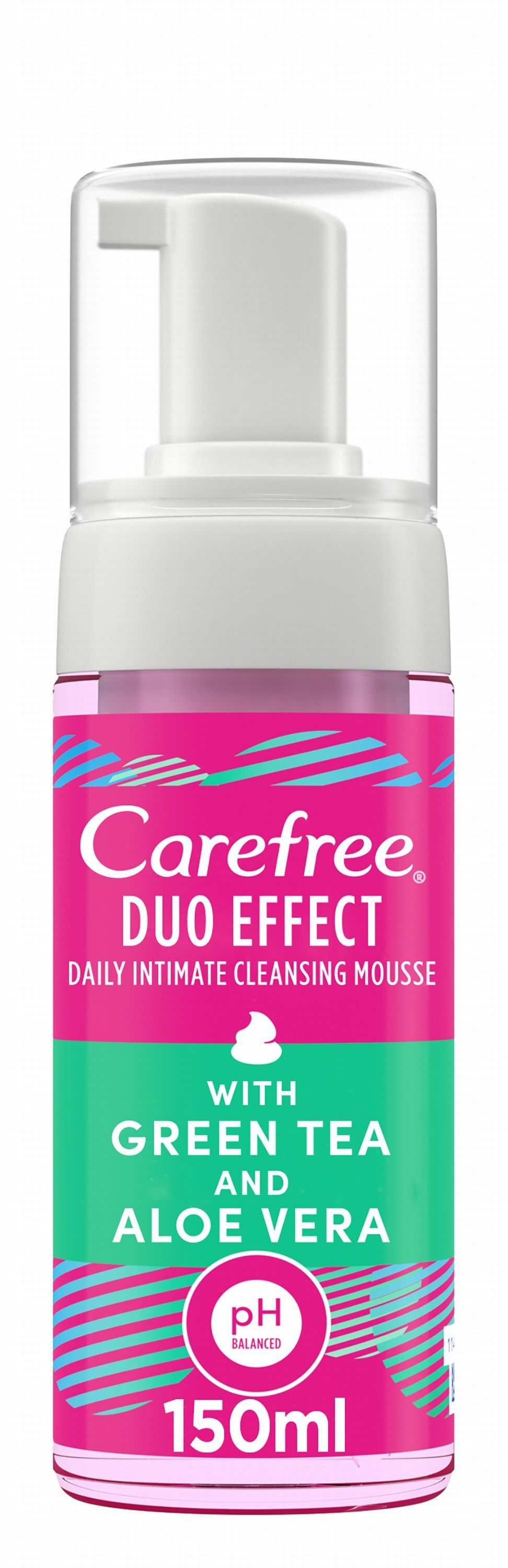 Carefree Mousse Duo Effect with Green Tea & Aloe Vera, 150ml