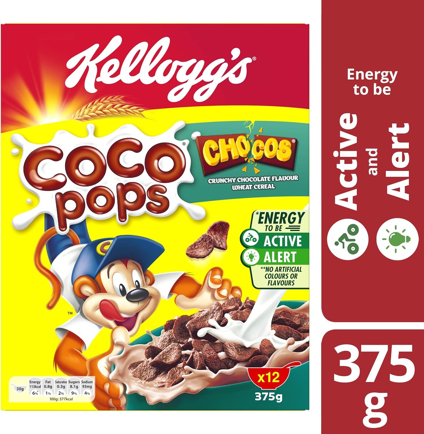 Kellogg's Coco Pops Chocos Wheat Cereal, 375g