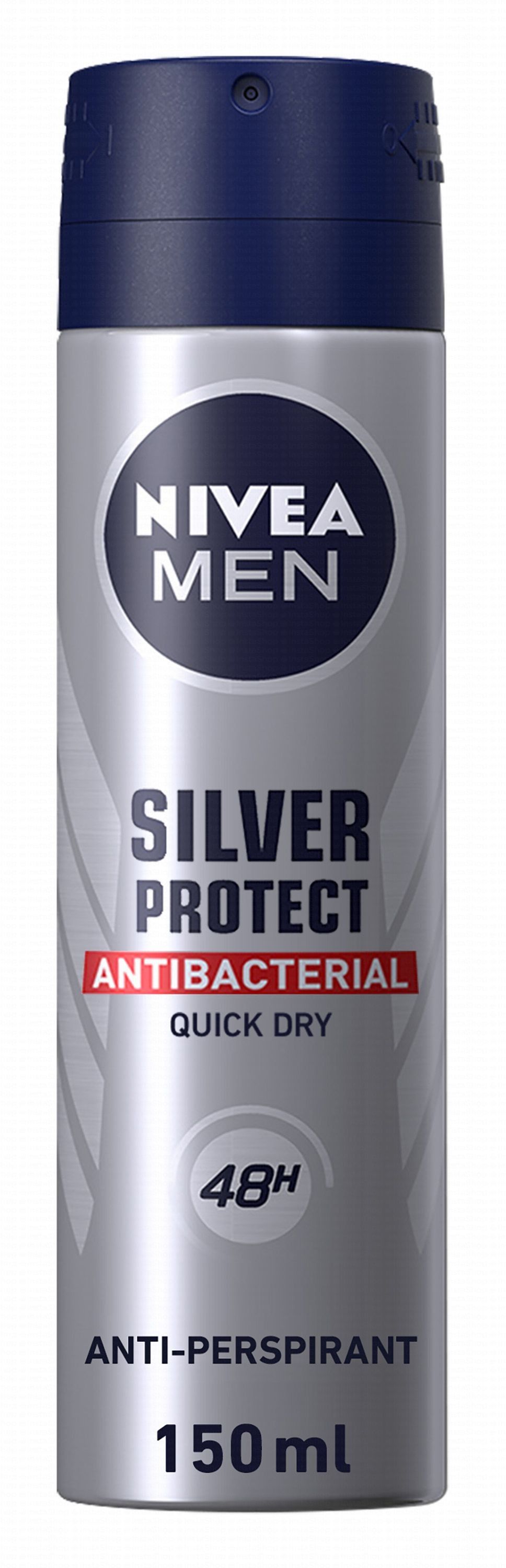 NIVEA Men Silver Protect 48H Antibacterial & Antiperspirant Deodorant Spray, 150ml
