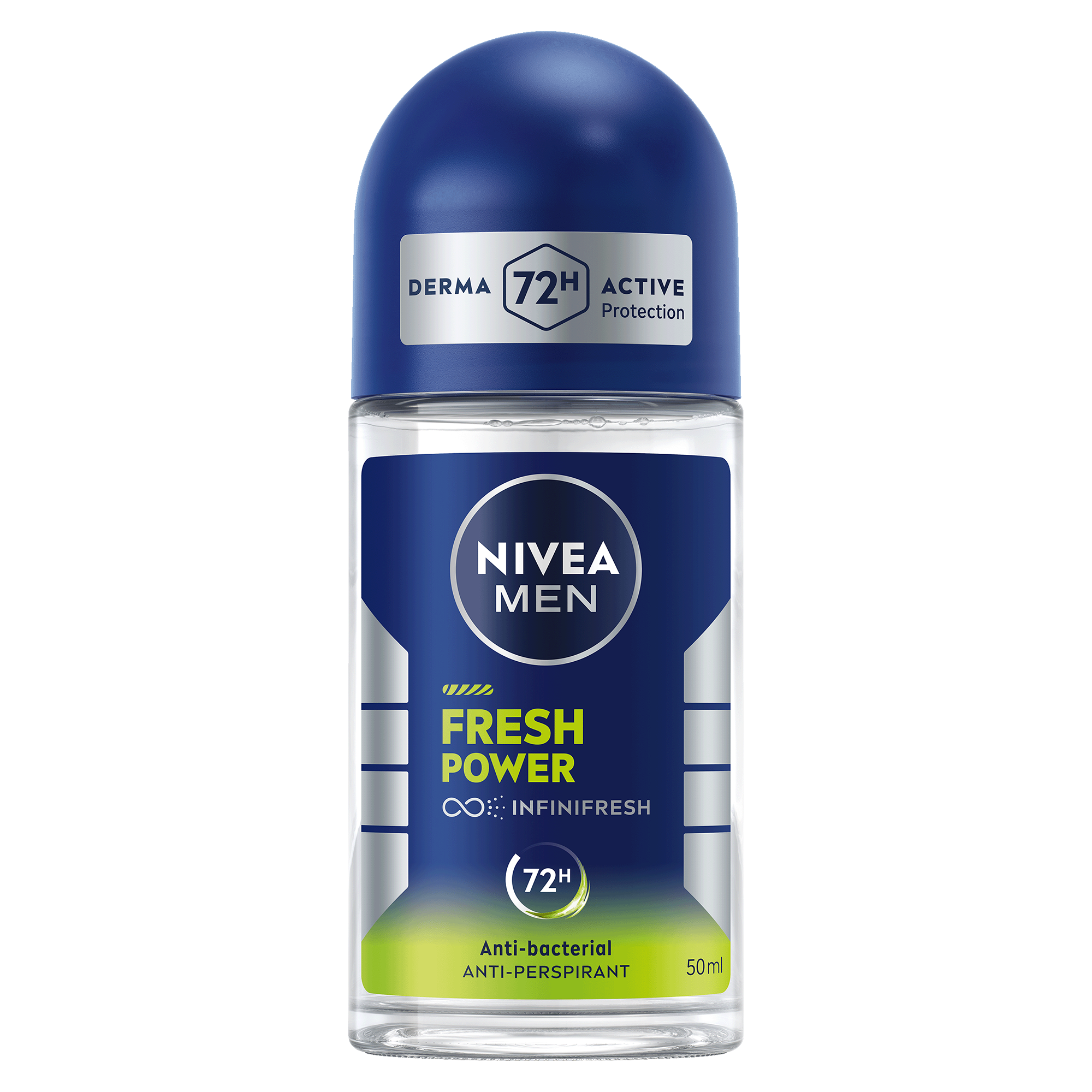 NIVEA Men Fresh Power 48H Antiperspirant Roll-On Deodorant Musk Scent, 50ml
