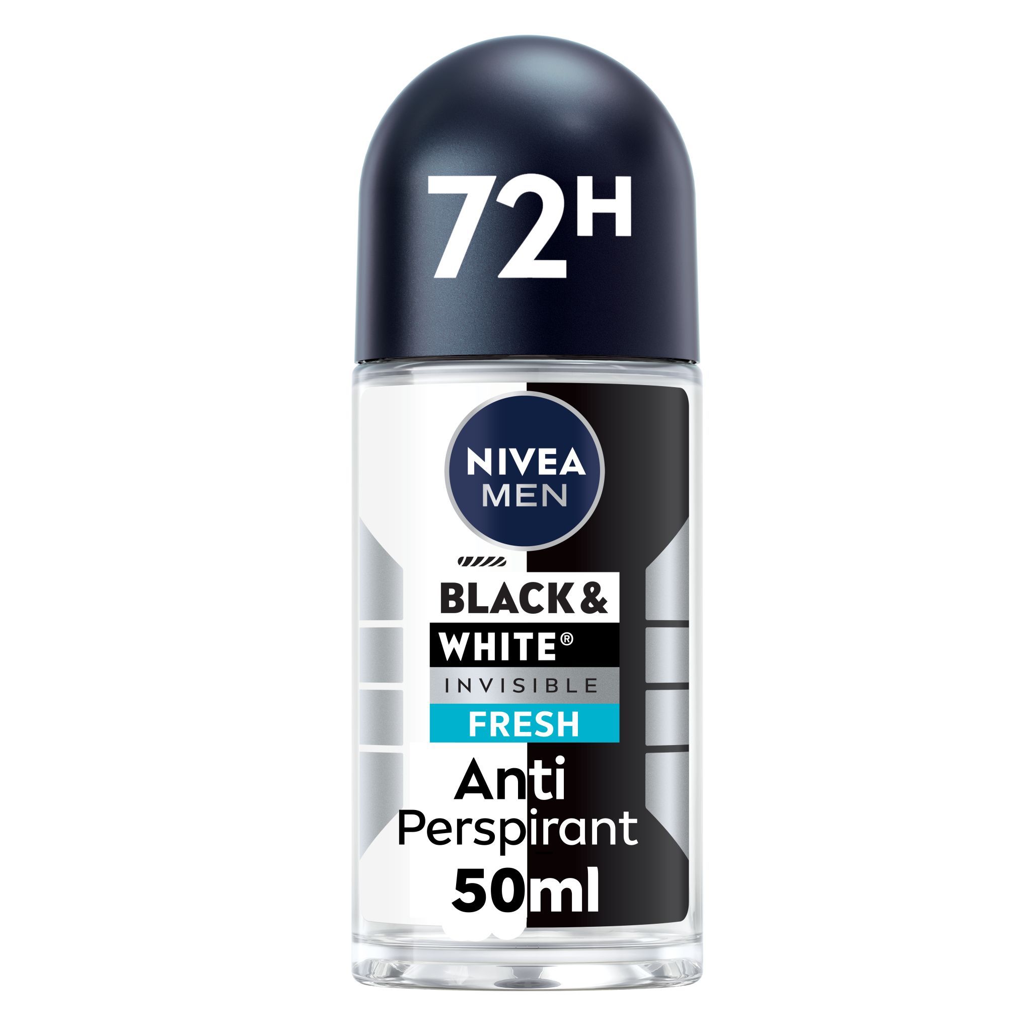 Nivea Men Black & White Roll-On Deodorant 72H, 150ml