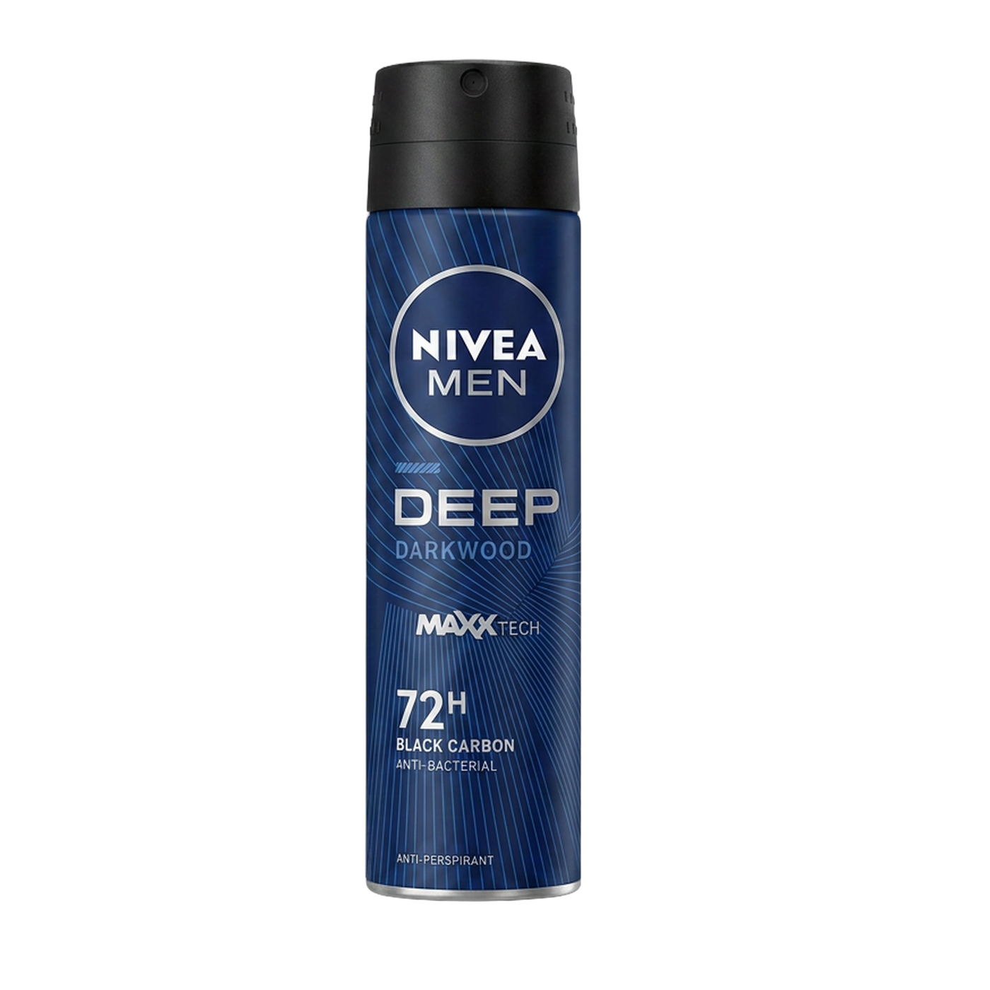 Nivea Men Antiperspirant Deep Black Carbon Dark Wood Scent Deodorant Spray, 150ml