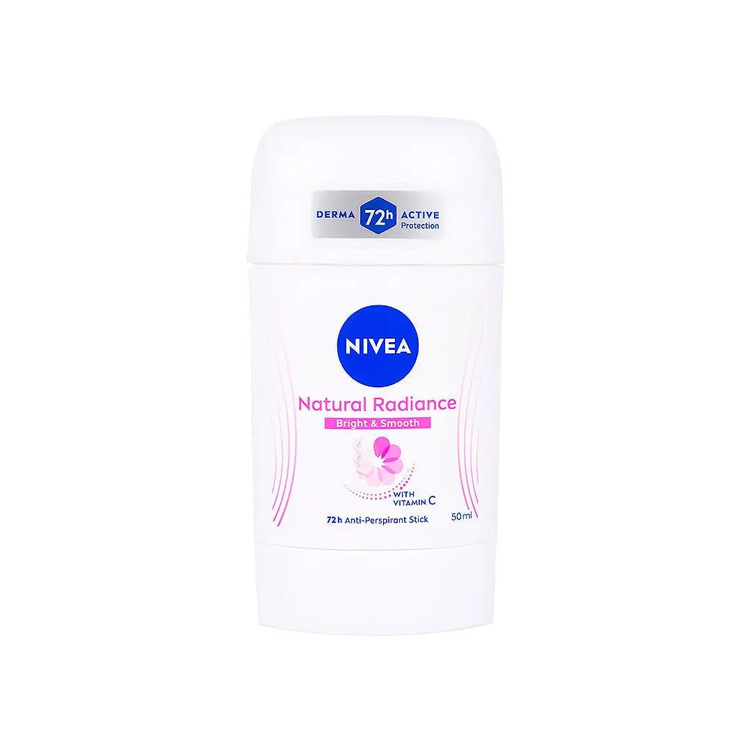 NIVEA Natural Radiance 48H Antiperspirant Deodorant Stick with Vitamin C for Women, 50ml