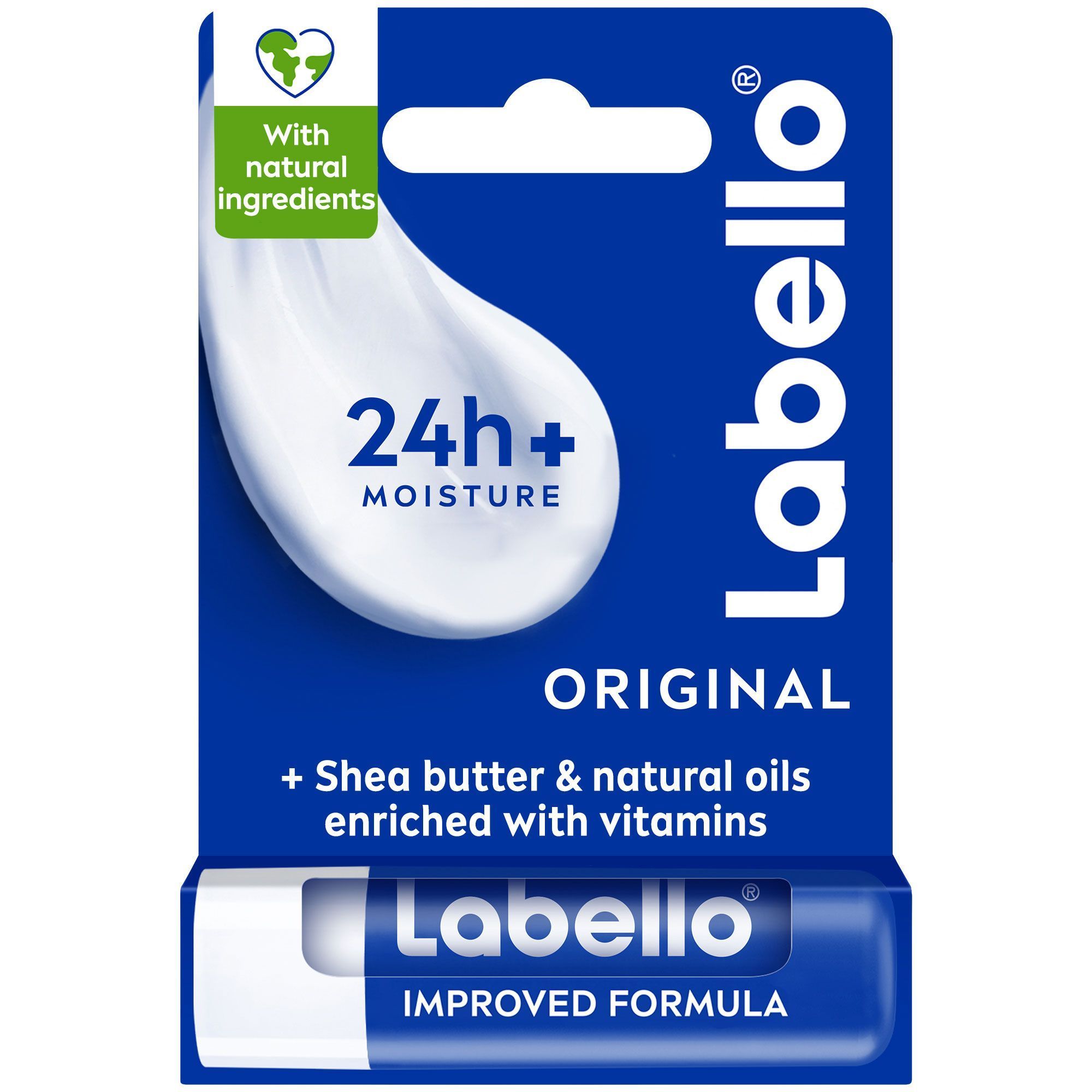 Labello 24H Moisturizing Original Lip Balm with Shea Butter, Natural Oils & Vitamins, 1 Piece
