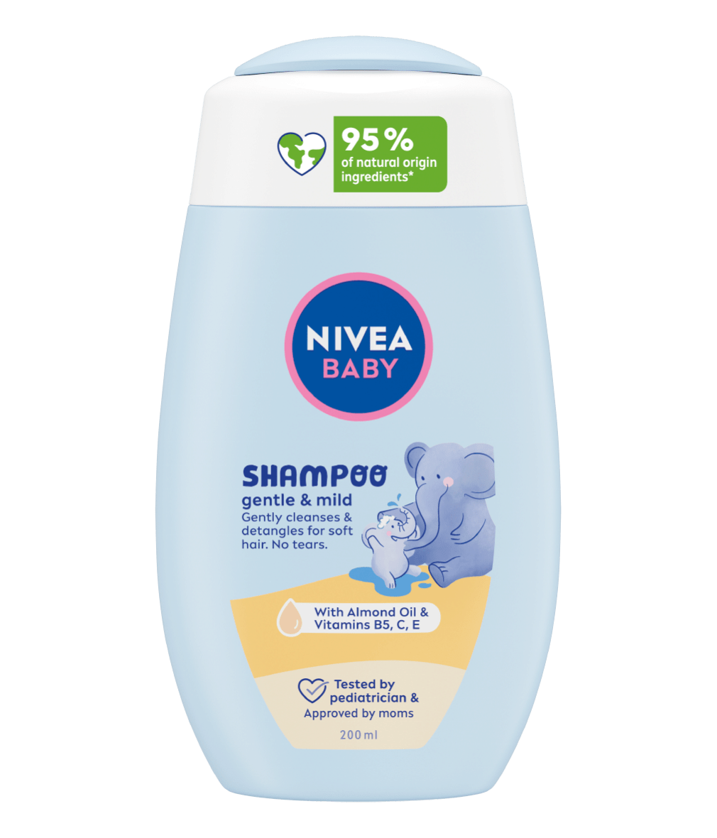 NIVEA Baby Gentle & Mild Shampoo with Almond Milk & Vitamins B5, C & E, 200ml