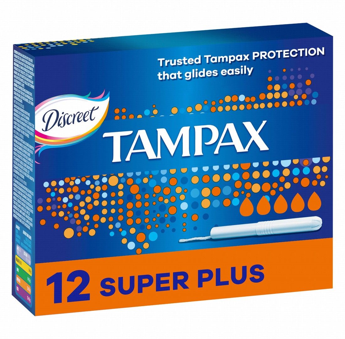 Tampax Super Plus Tampons with Applicator, 12 Pieces