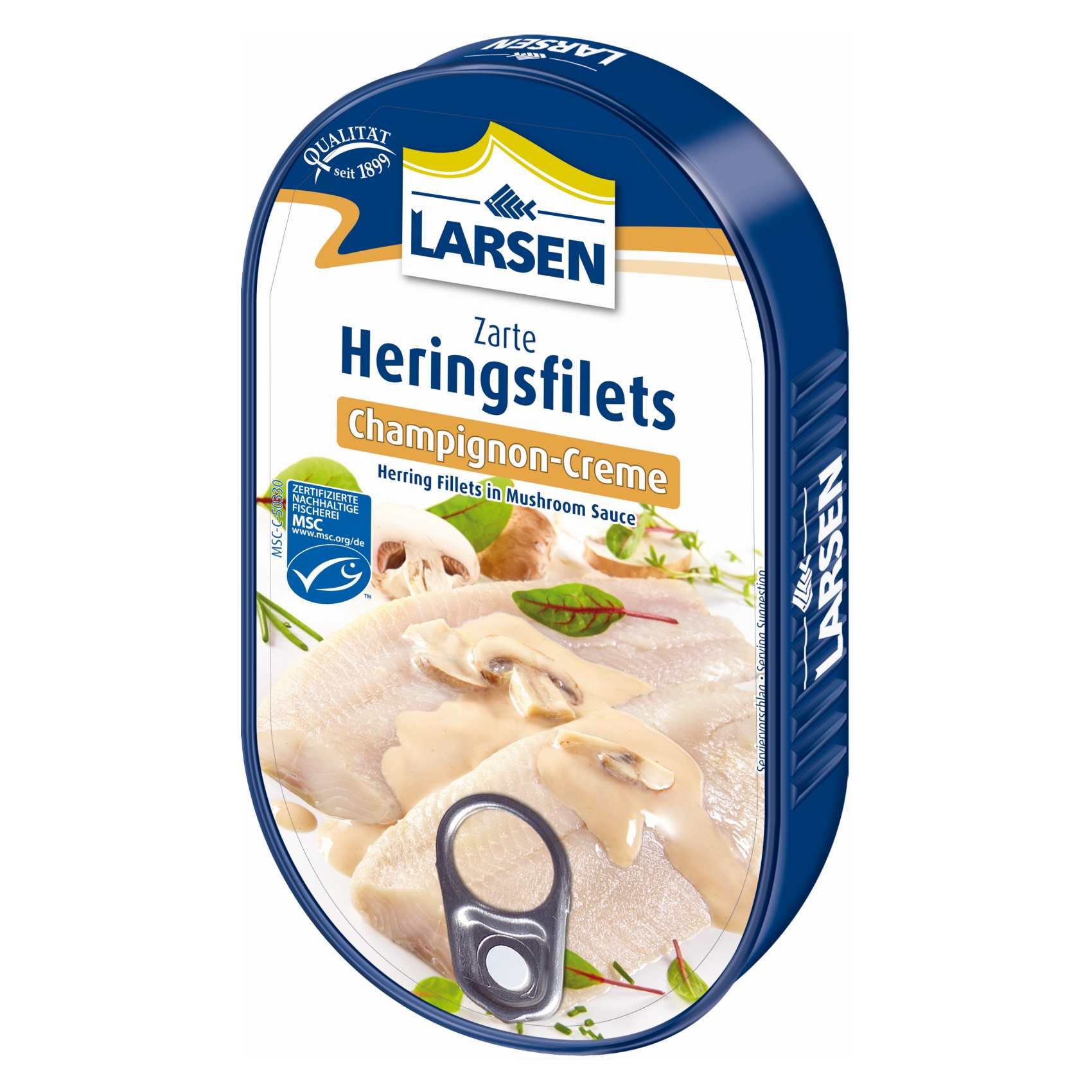 Larsen Herring Fillets in Mushroom Cream Sauce, 200g