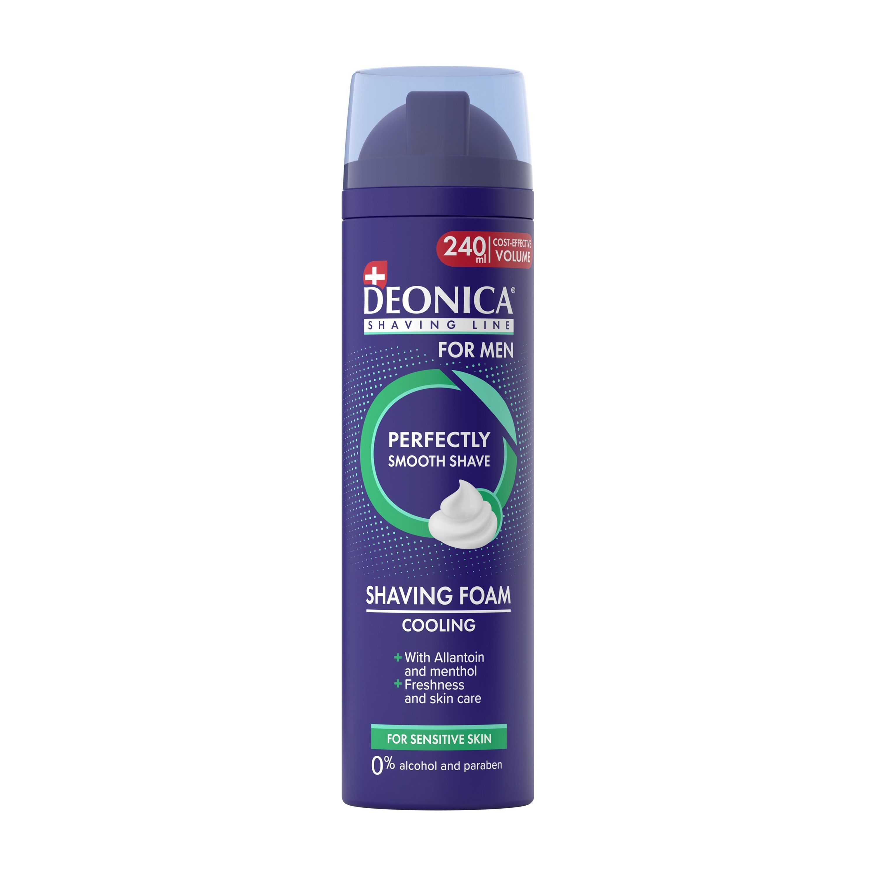 Deonica Cooling Shaving Foam with Allantoin & Menthol for Men, 240ml