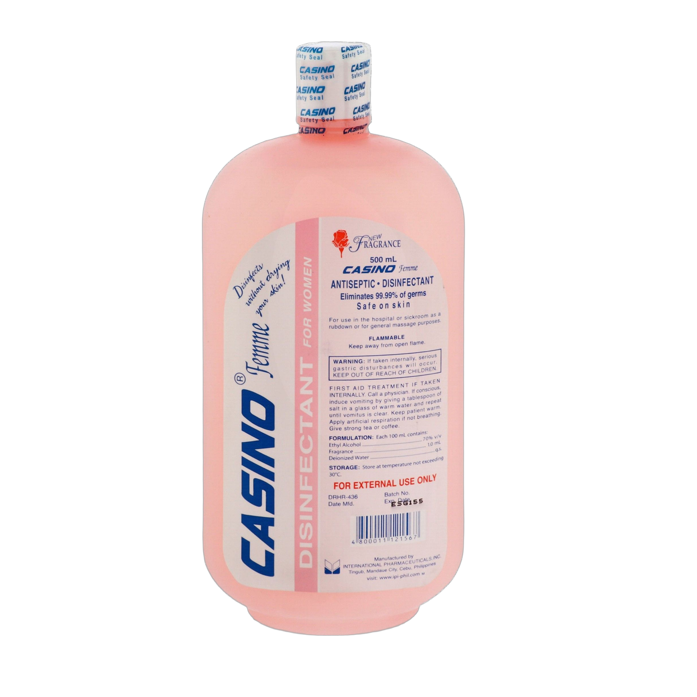 Casino Antiseptic 70% Ethyl Alcohol Solution for Women, 500ml