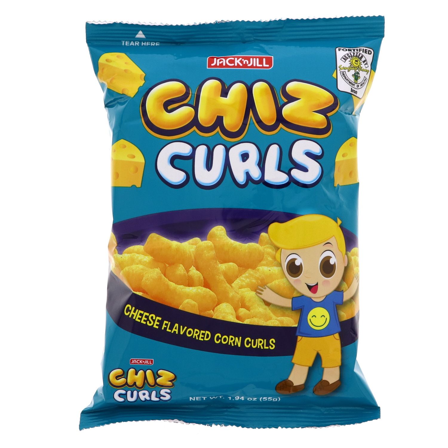 Jack ’n Jill Chiz Curls Cheese Corn Chips, 55g