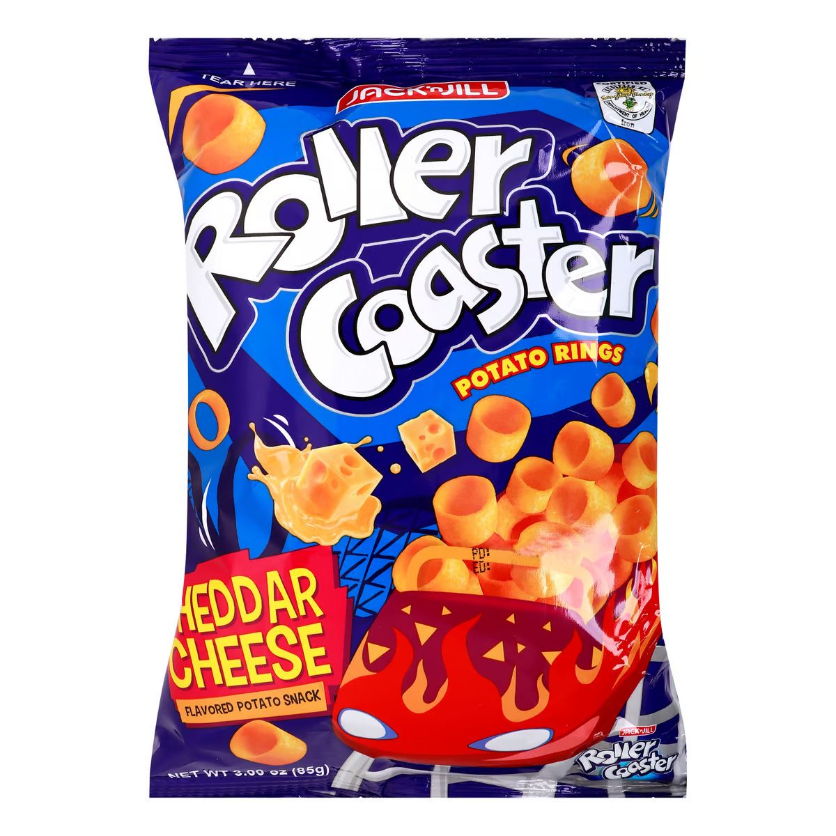 Jack N Jill Roller Coaster Cheddar Cheese Potato Rings, 85g