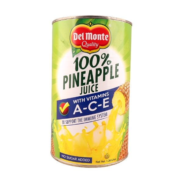 Delmonte Pineapple Juice Unsweetened 100% 1.36 Ltr