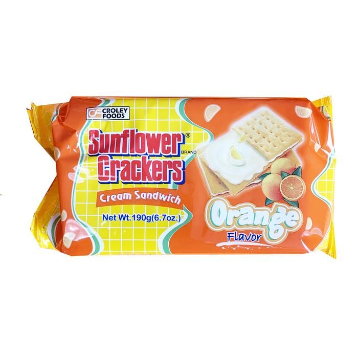 Croley Foods Sunflower Crackers Cream Sandwich - Orange 190g