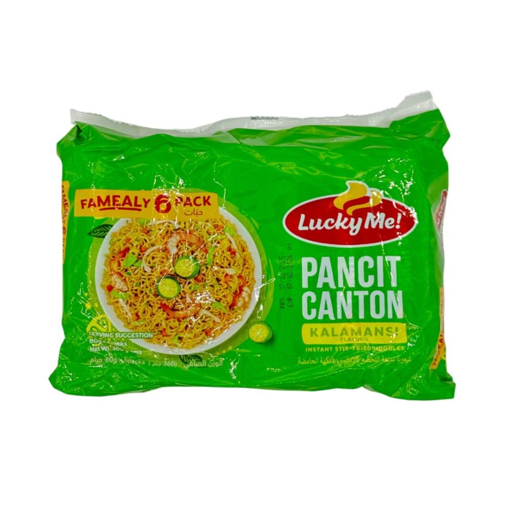 Lucky Me Pancit Canton Kalamansi Flavour Fried Noodles, 6x60g