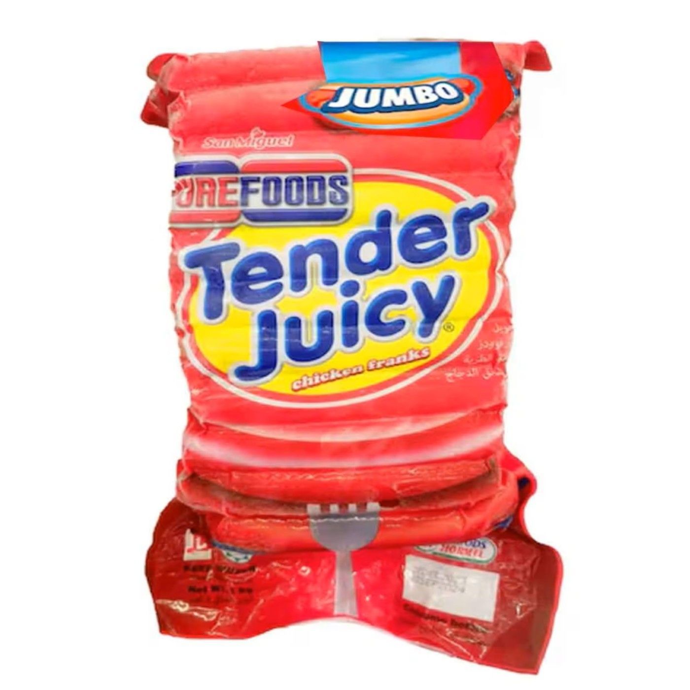 Purefoods Tender Juicy Jumbo Chicken Franks, 1kg