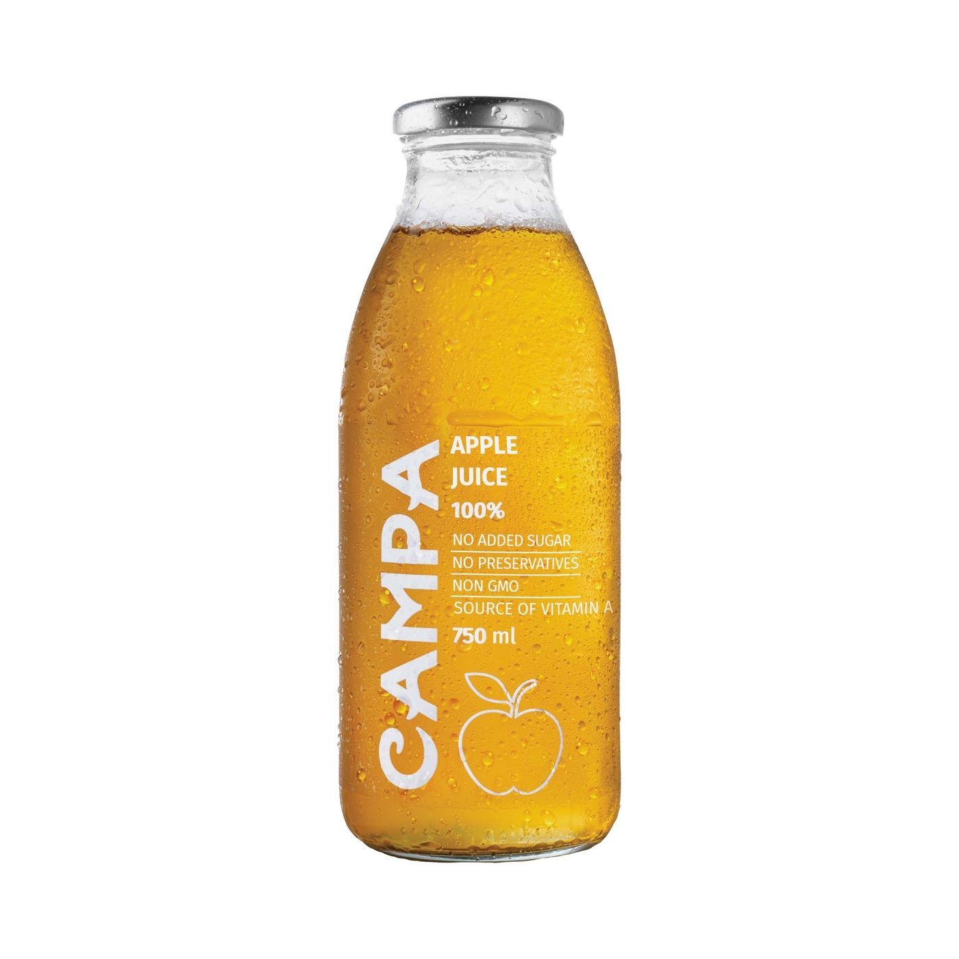 Campa Apple Juice 100% Glass Bottle, 750ml