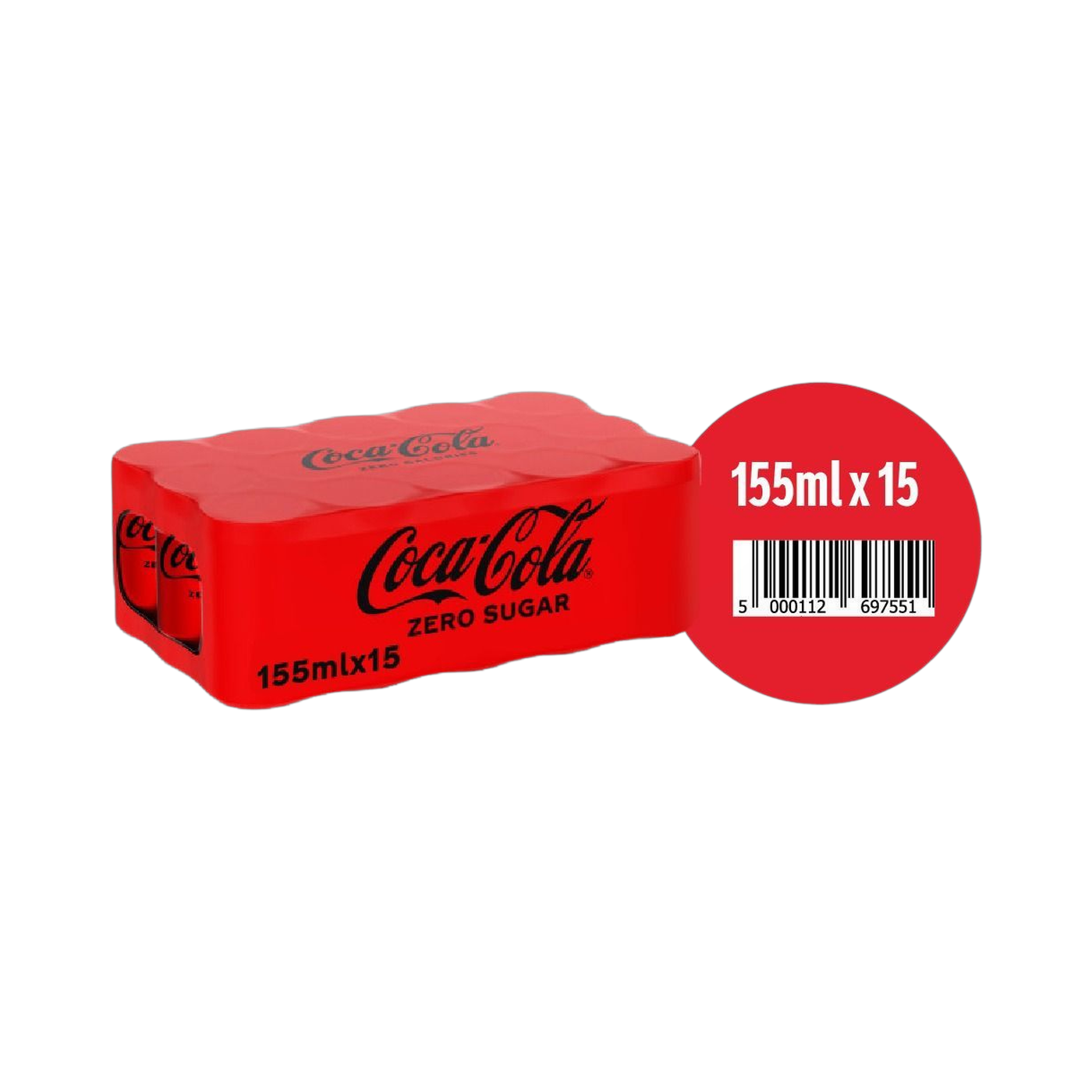 Coca-Cola Zero Carbonated Soft Drink, 15x155ml