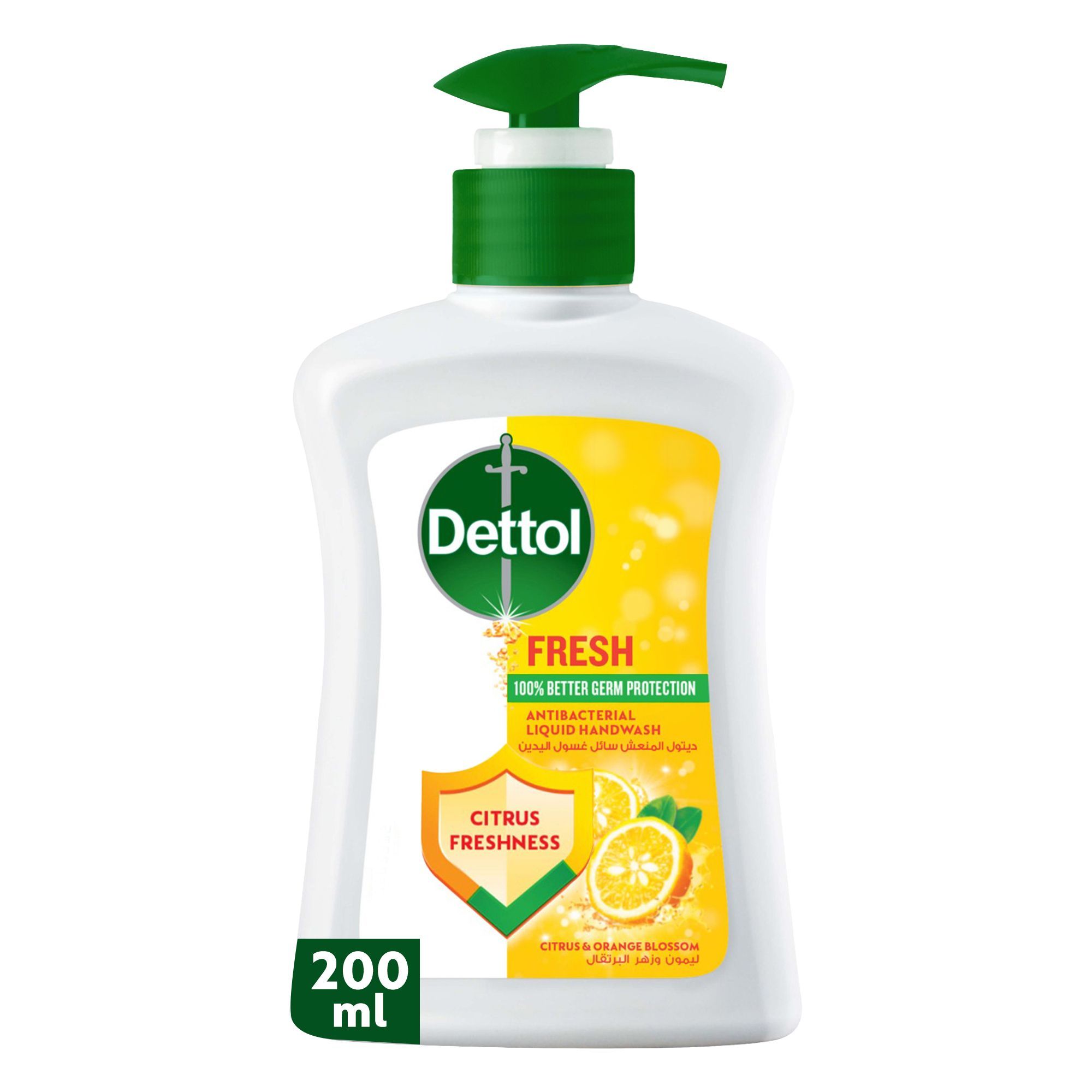 Dettol Fresh Citrus & Orange Blossom Scent Liquid Handwash Pump, 200ml