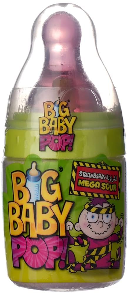 Bazooka Big Baby Strawberry & Raspberry Sours Candy, 32g