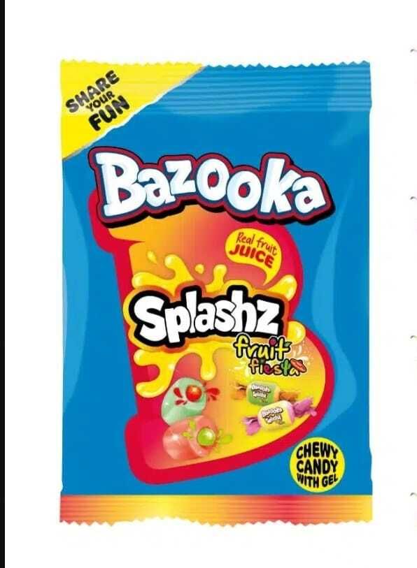 Bazooka Splashz Chewy Fruit Fiesta Candy, 120g