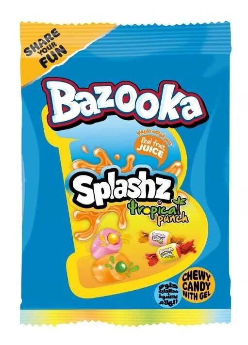 Bazooka Splashz Chewy Tropical Punch Candy, 120g