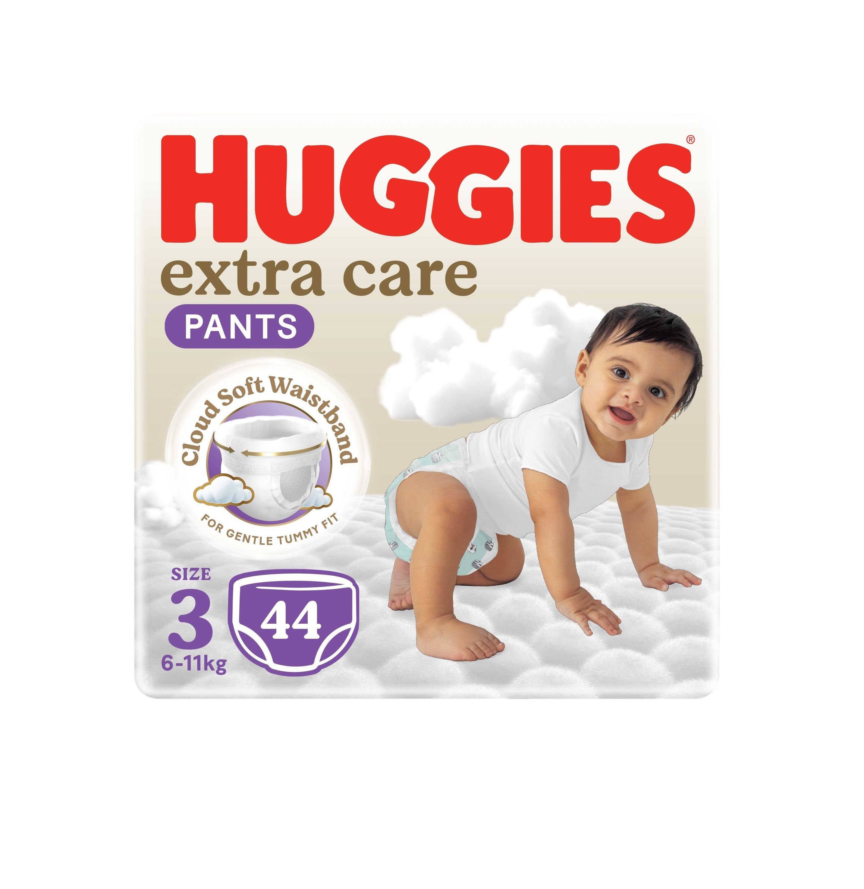 Huggies Extra Care Baby Diaper Pants Size 3 (6-11kg), 44 Pieces
