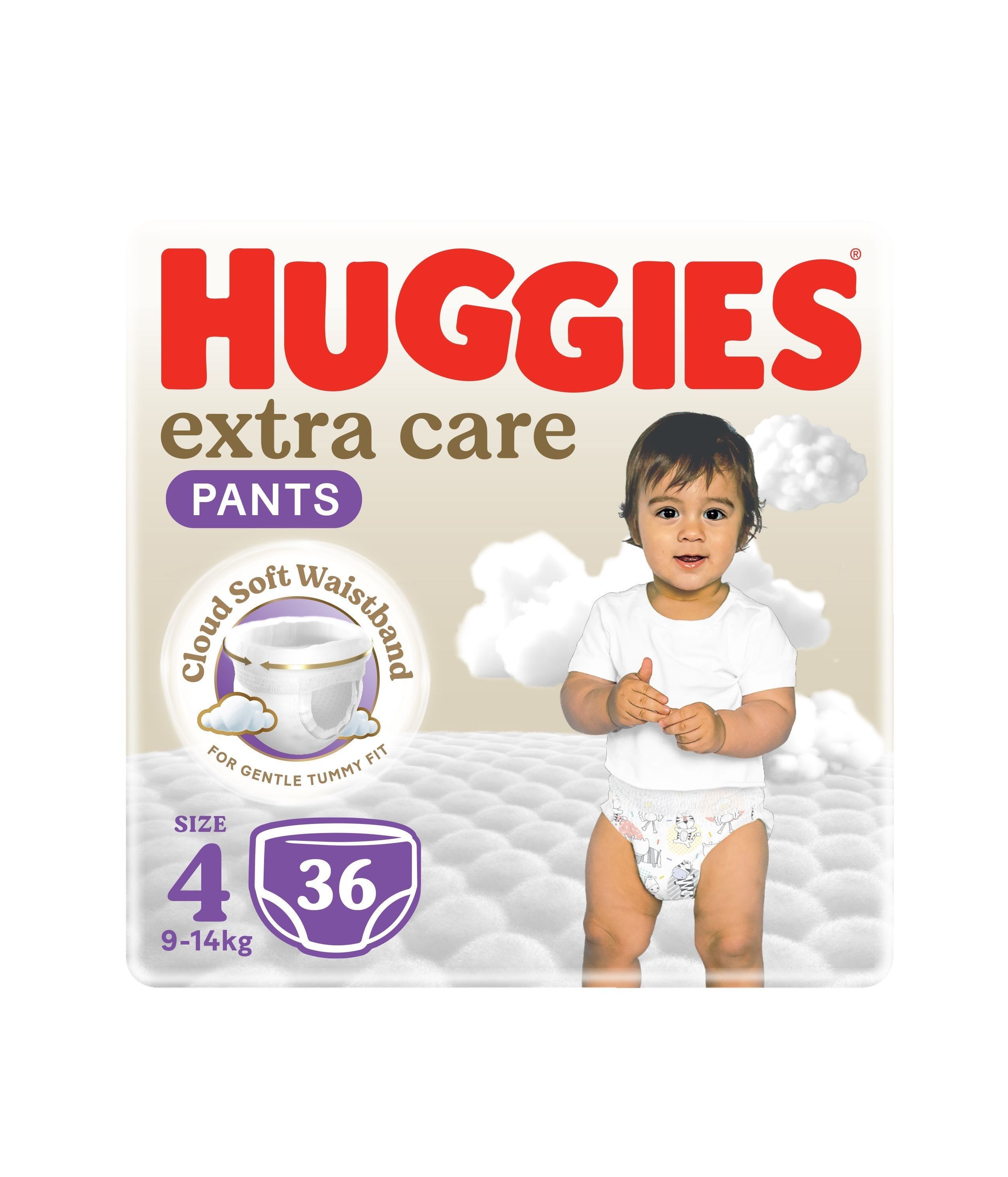 Huggies Extra Care Culottes Hypoallergenic Diaper Pants Size 4 (9-14kg), 36 Pieces