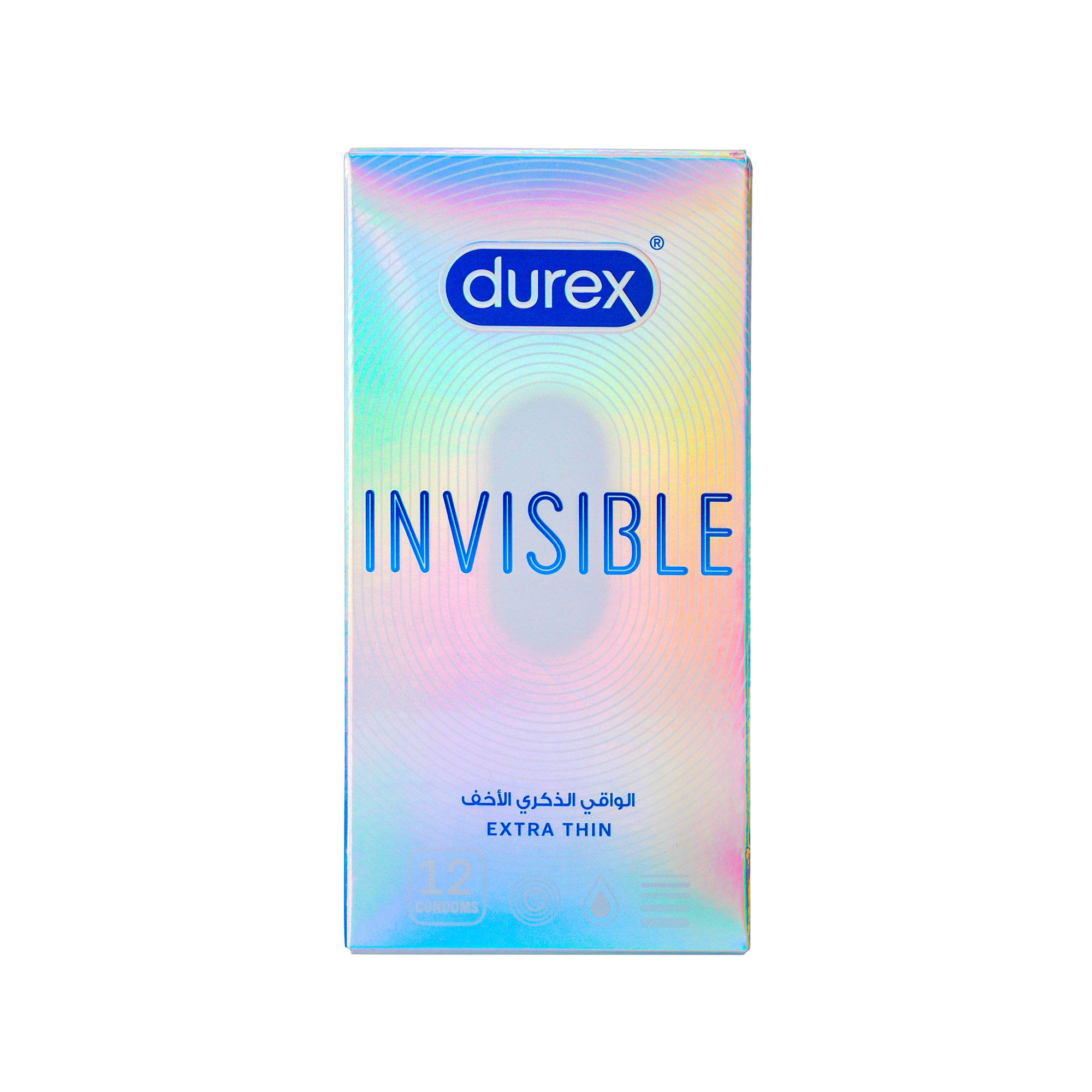 Durex Invisible Extra Thin Condoms, 12 Pieces