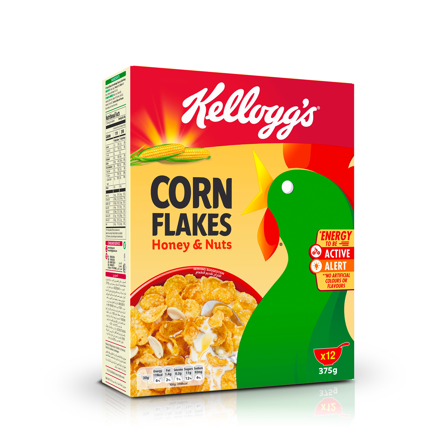 Kellogg's Honey & Nuts Corn Flakes, 375g