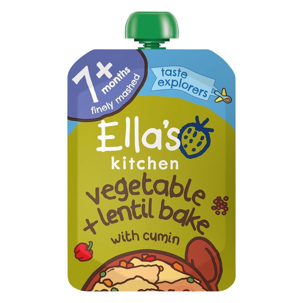 Ella's Kitchen Organic Vegetable & Lentil Bake with Cumin Baby Food 7+ Months, 130g