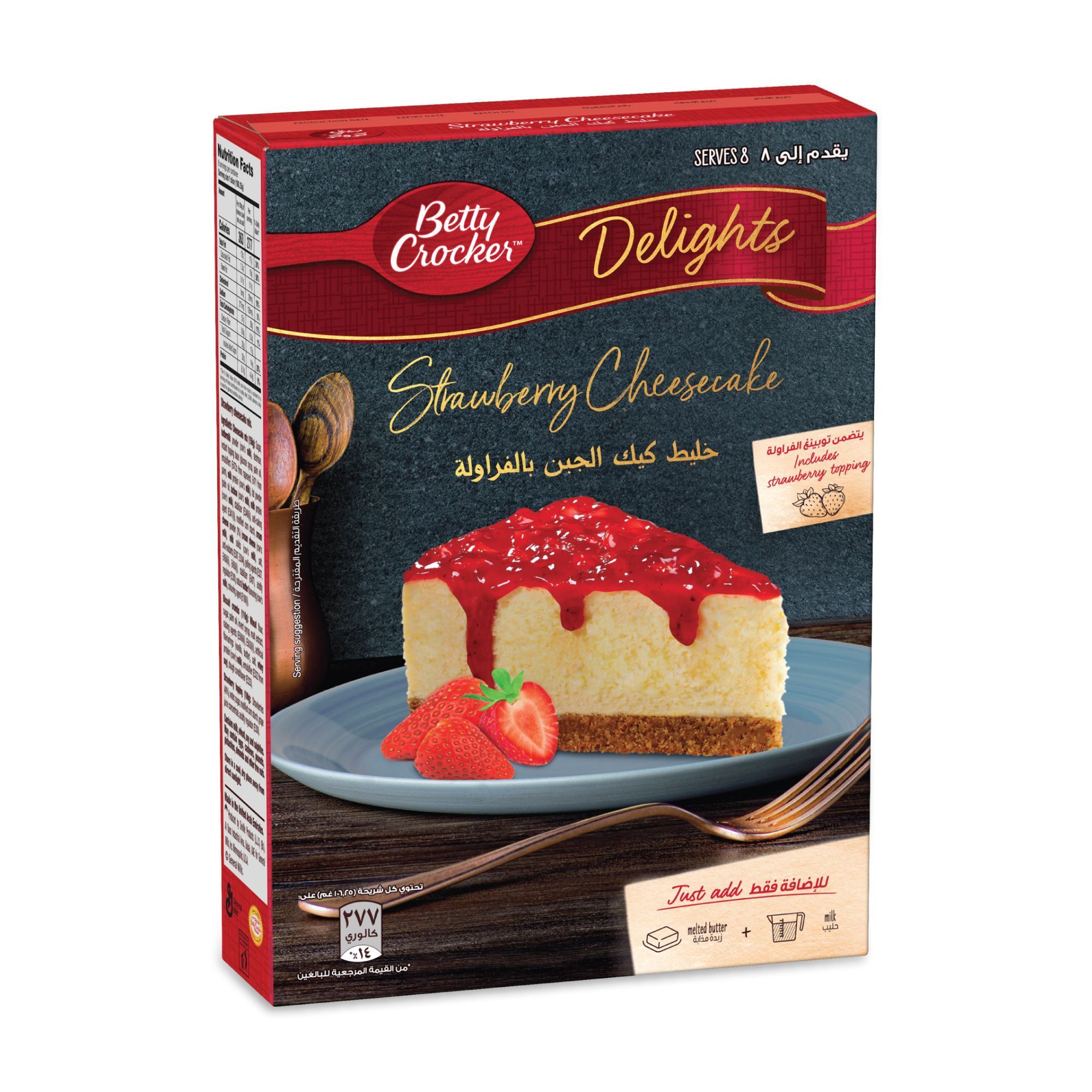 Betty Crocker Delights Strawberry Cheesecake Mix (Serves up to 8 People), 360g