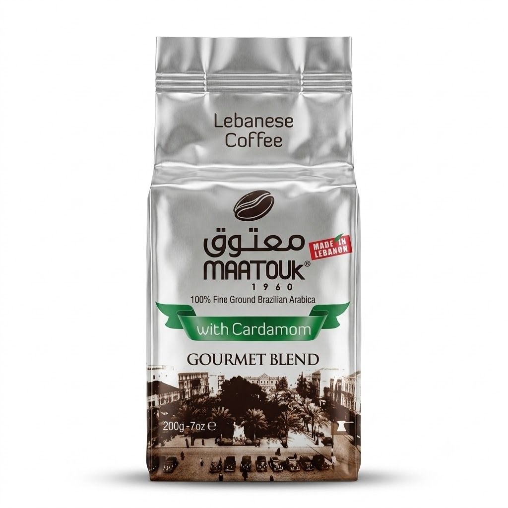 Maatouk Gourmet Blend Coffee with Cardamom, 200g